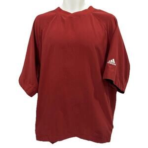Adidas Climaproof Windbreaker Jacket Mens Sz LARGE Short Sleeve Maroon *READ